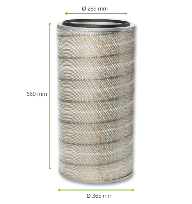 Cartouche filtrante, 365/289 x 660 mm, ovale, Nano Fiber, Donaldson