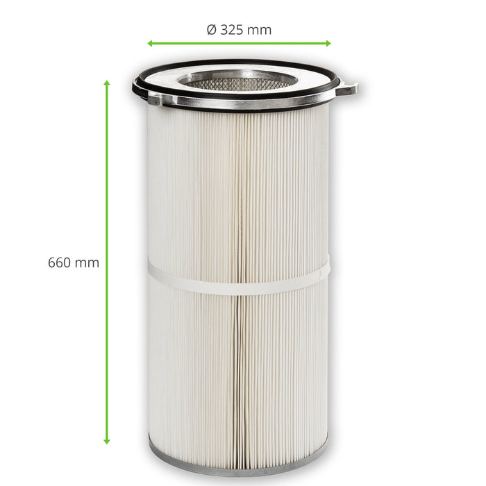 Cartouche filtrante, 325 x 660 mm, voile polyester, VAUPEL GRAM