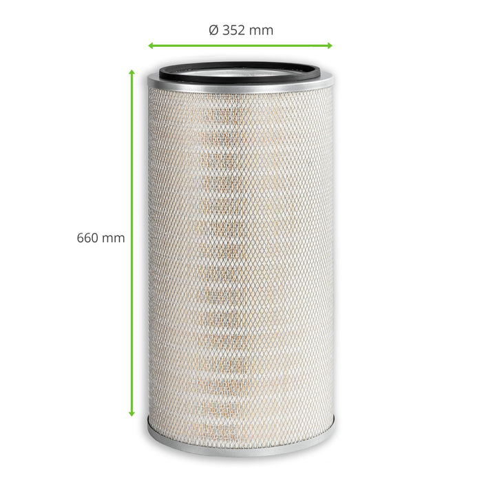 Cartouche filtrante, 352 x 660 mm, Nano Fiber, ouvert/ouvert, Donaldson
