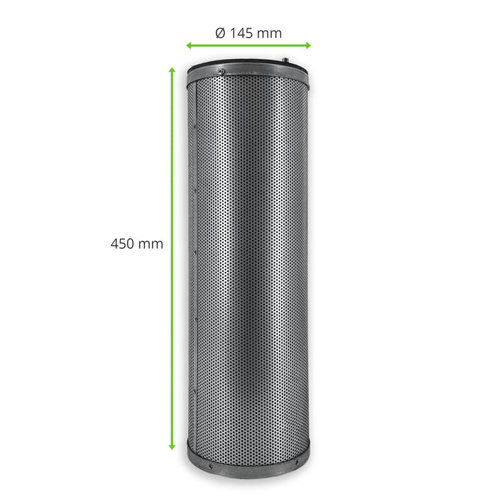 Activated carbon filter cartridge, 145x450 mm, triple bayonet lock
