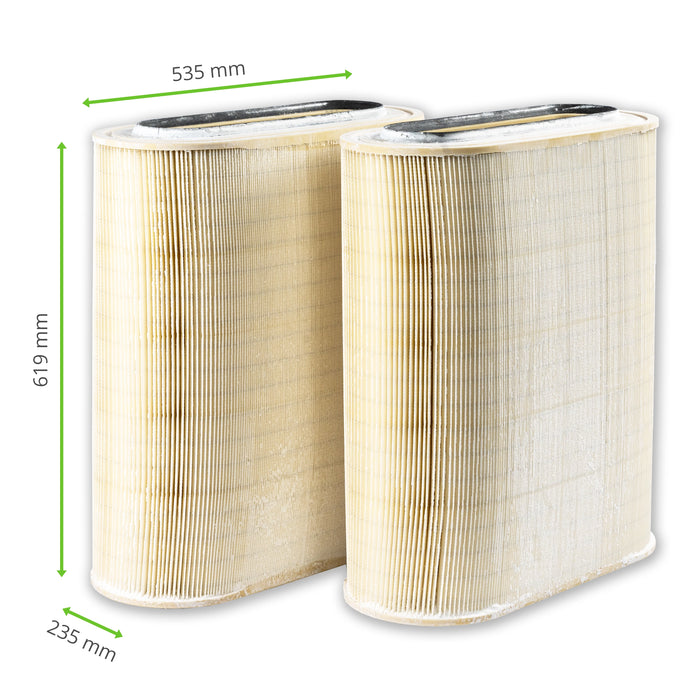Cartouche filtrante, 535 x 235 x 619 mm, cellulose / polyester, FCC-52, compatible avec PLYMOVENT DraftMax (2 pièces)